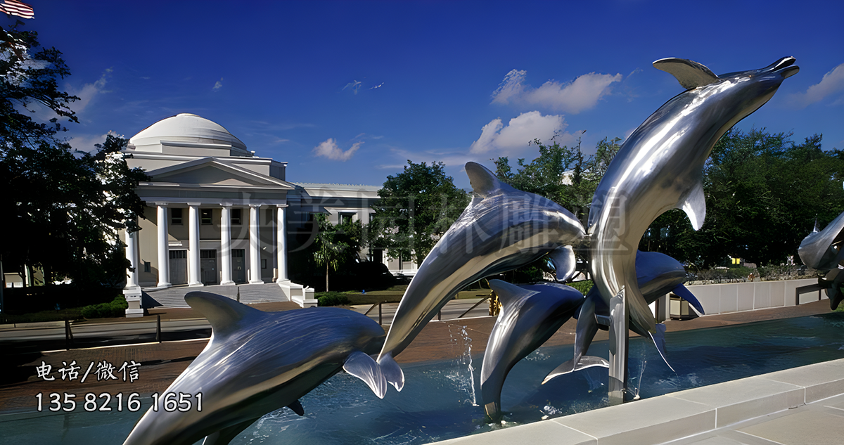 酒店水景裝飾海豚雕塑