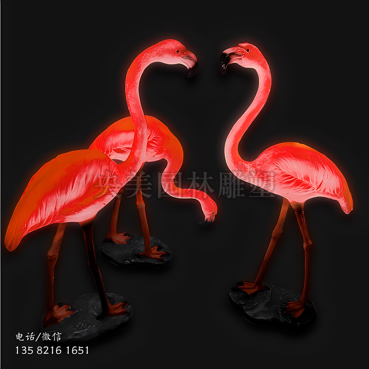 發(fā)光玻璃鋼火烈鳥雕塑