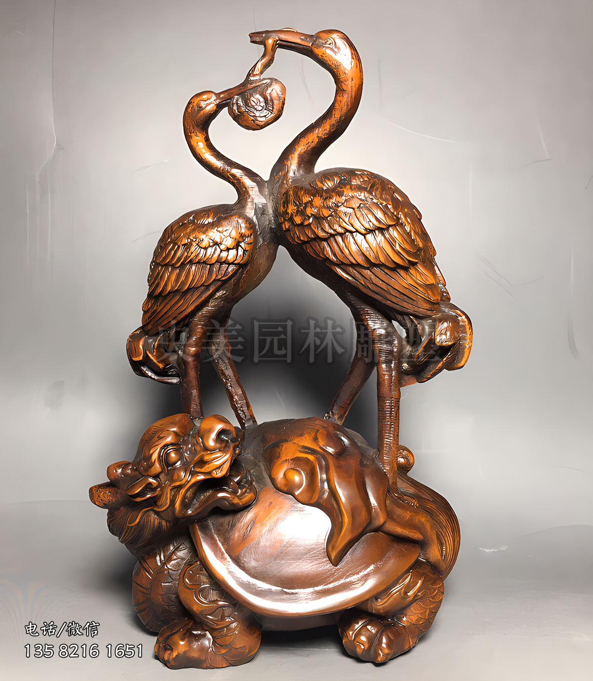 吉祥龜鶴延年銅雕