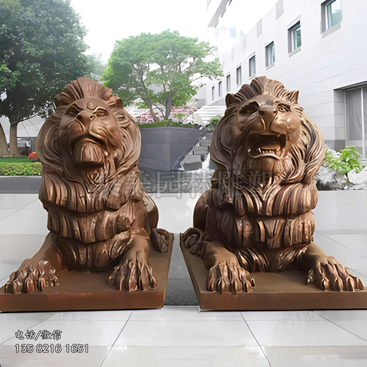 鑄銅匯豐爬獅子雕塑