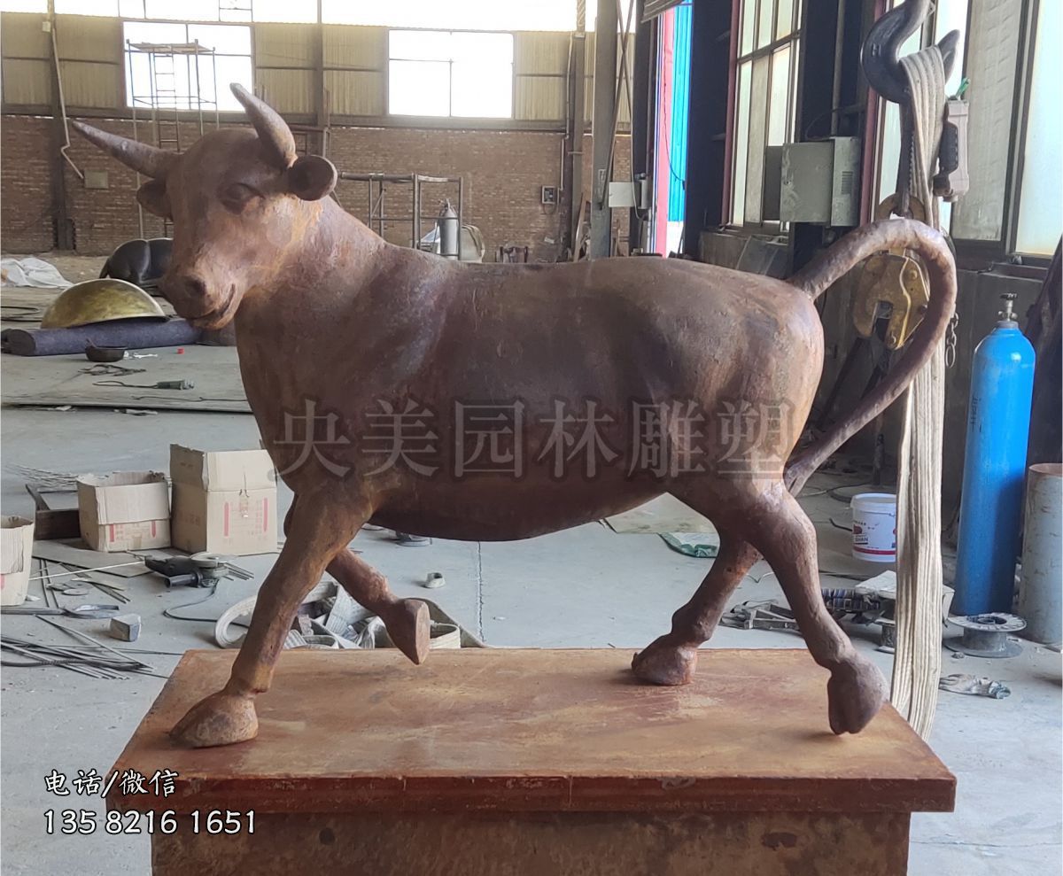 仿古做舊華爾街牛銅雕塑