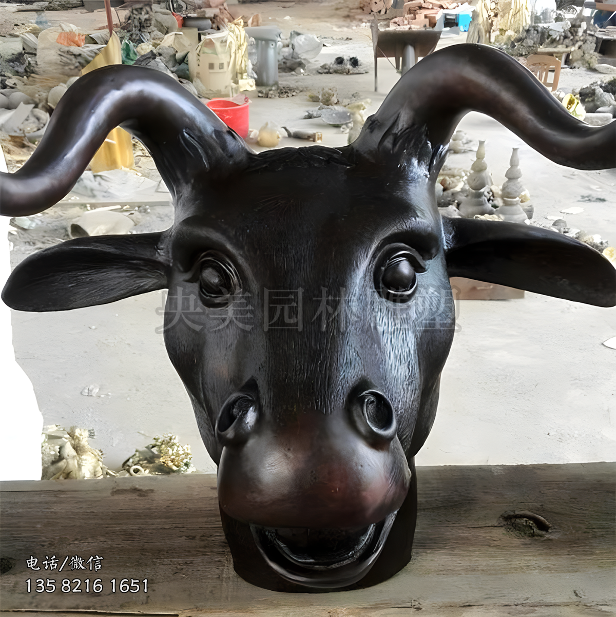 鑄銅仿真羊頭，未羊銅雕擺件