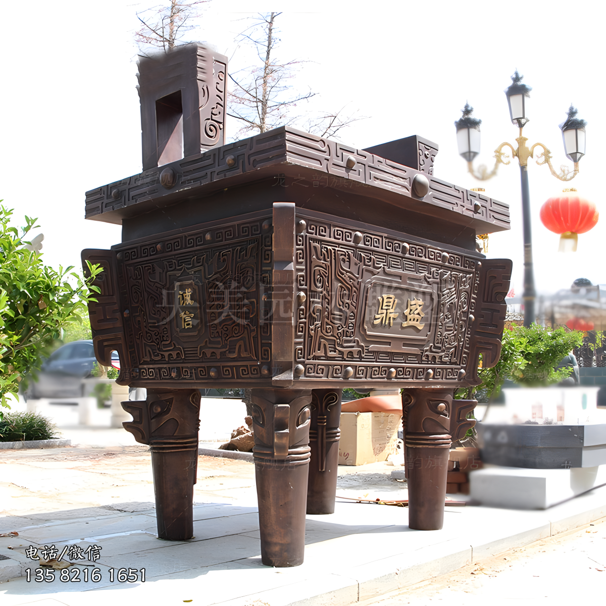 純銅鑄造鼎雕塑