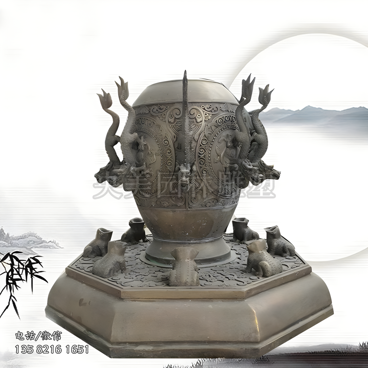 地動(dòng)儀銅雕景觀雕塑