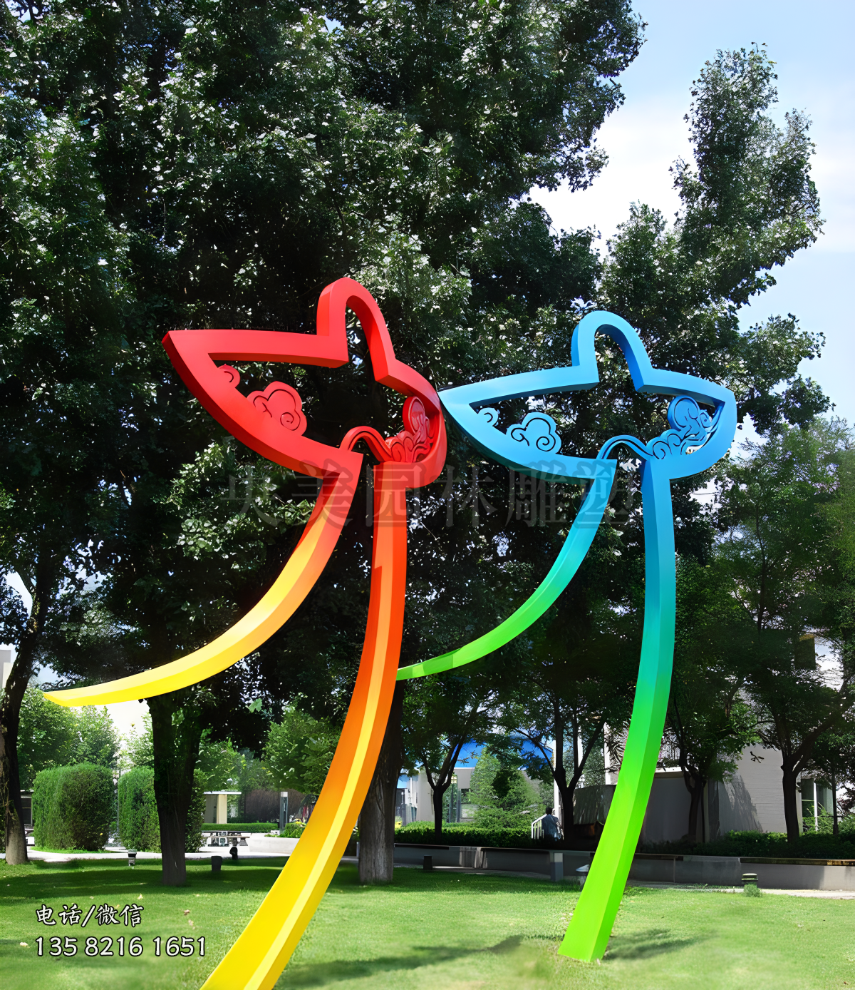 擬人造型不銹鋼風(fēng)箏雕塑