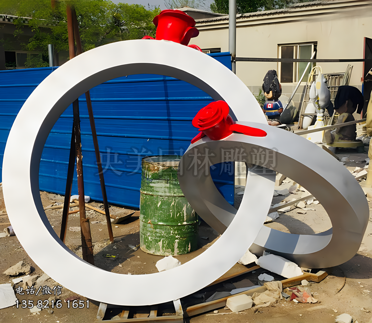 玫瑰花戒指圓環(huán)雕塑